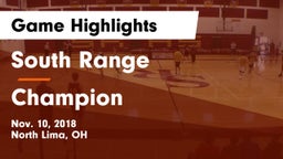 South Range vs Champion  Game Highlights - Nov. 10, 2018