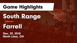 South Range vs Farrell  Game Highlights - Dec. 29, 2018