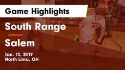 South Range vs Salem  Game Highlights - Jan. 12, 2019