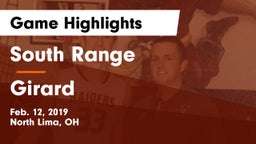 South Range vs Girard  Game Highlights - Feb. 12, 2019