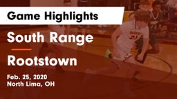 South Range vs Rootstown  Game Highlights - Feb. 25, 2020