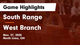 South Range vs West Branch  Game Highlights - Nov. 27, 2020