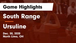South Range vs Ursuline  Game Highlights - Dec. 30, 2020