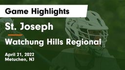 St. Joseph  vs Watchung Hills Regional  Game Highlights - April 21, 2022