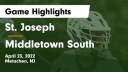 St. Joseph  vs Middletown South  Game Highlights - April 23, 2022