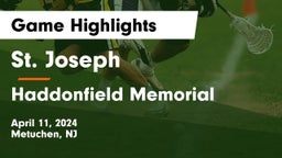 St. Joseph  vs Haddonfield Memorial  Game Highlights - April 11, 2024