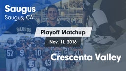 Matchup: Saugus  vs. Crescenta Valley 2016