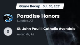 Recap: Paradise Honors  vs. St. John Paul II Catholic Avondale 2021