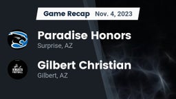 Recap: Paradise Honors  vs. Gilbert Christian  2023