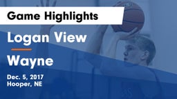 Logan View  vs Wayne  Game Highlights - Dec. 5, 2017