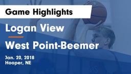 Logan View  vs West Point-Beemer  Game Highlights - Jan. 20, 2018