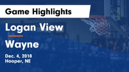 Logan View  vs Wayne  Game Highlights - Dec. 4, 2018