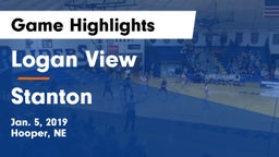 Logan View  vs Stanton  Game Highlights - Jan. 5, 2019