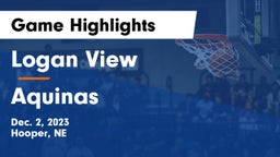 Logan View  vs Aquinas  Game Highlights - Dec. 2, 2023