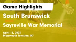 South Brunswick  vs Sayreville War Memorial  Game Highlights - April 15, 2023