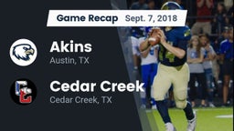 Recap: Akins  vs. Cedar Creek  2018