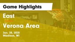 East  vs Verona Area  Game Highlights - Jan. 28, 2020