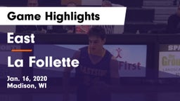 East  vs La Follette  Game Highlights - Jan. 16, 2020