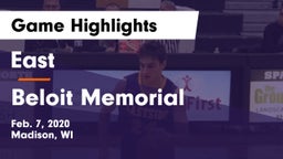 East  vs Beloit Memorial  Game Highlights - Feb. 7, 2020