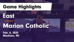 East  vs Marian Catholic  Game Highlights - Feb. 8, 2020