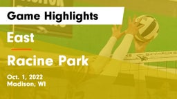 East  vs Racine Park  Game Highlights - Oct. 1, 2022