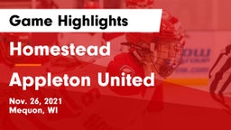 Homestead  vs Appleton United Game Highlights - Nov. 26, 2021