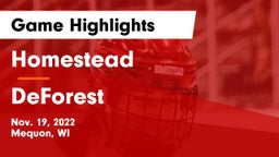 Homestead  vs DeForest  Game Highlights - Nov. 19, 2022