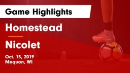 Homestead  vs Nicolet  Game Highlights - Oct. 15, 2019