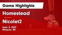 Homestead  vs Nicolet2 Game Highlights - Sept. 8, 2022