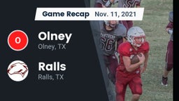 Recap: Olney  vs. Ralls  2021