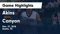 Akins  vs Canyon  Game Highlights - Dec. 27, 2018