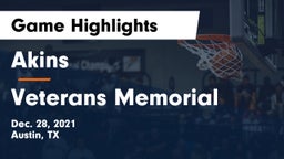 Akins  vs Veterans Memorial  Game Highlights - Dec. 28, 2021
