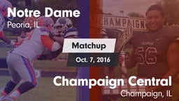 Matchup: Notre Dame High vs. Champaign Central  2016