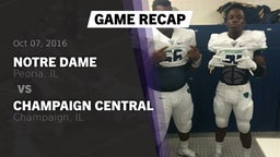 Recap: Notre Dame  vs. Champaign Central  2016