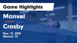 Manvel  vs Crosby  Game Highlights - Nov. 19, 2020