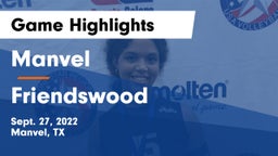Manvel  vs Friendswood Game Highlights - Sept. 27, 2022