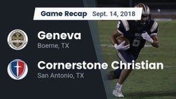 Recap: Geneva  vs. Cornerstone Christian  2018