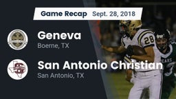 Recap: Geneva  vs. San Antonio Christian  2018