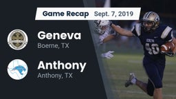 Recap: Geneva  vs. Anthony  2019