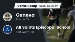 Recap: Geneva  vs. All Saints Episcopal School 2019