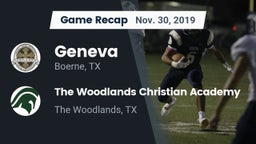Recap: Geneva  vs. The Woodlands Christian Academy  2019