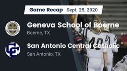 Recap: Geneva School of Boerne vs. San Antonio Central Catholic  2020