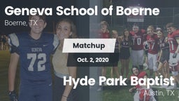Matchup: Geneva  vs. Hyde Park Baptist  2020