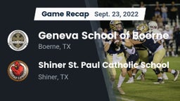 Recap: Geneva School of Boerne vs. Shiner St. Paul Catholic School 2022