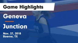 Geneva  vs Junction  Game Highlights - Nov. 27, 2018