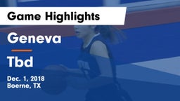 Geneva  vs Tbd Game Highlights - Dec. 1, 2018