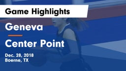 Geneva  vs Center Point Game Highlights - Dec. 28, 2018