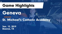 Geneva  vs St. Michael's Catholic Academy Game Highlights - Jan. 12, 2019