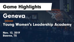 Geneva  vs Young Women's Leadership Academy Game Highlights - Nov. 12, 2019