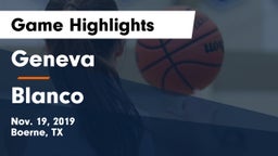 Geneva  vs Blanco  Game Highlights - Nov. 19, 2019